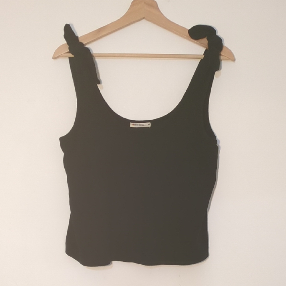 Marine Layer Black Tank Top with Tie Straps
